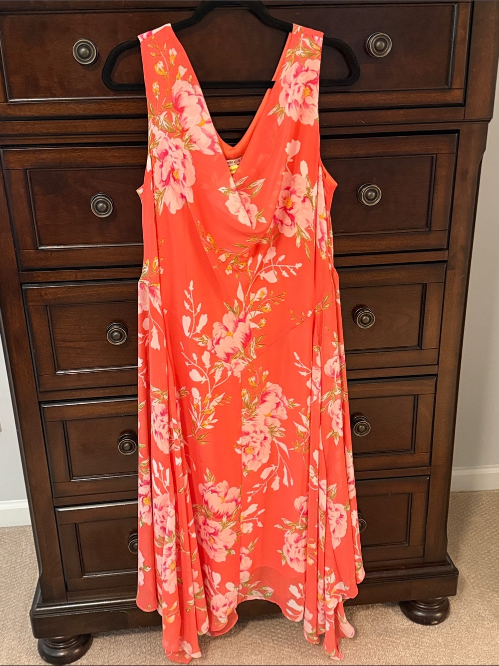 Robbie Bee Pink Floral Midi Dress